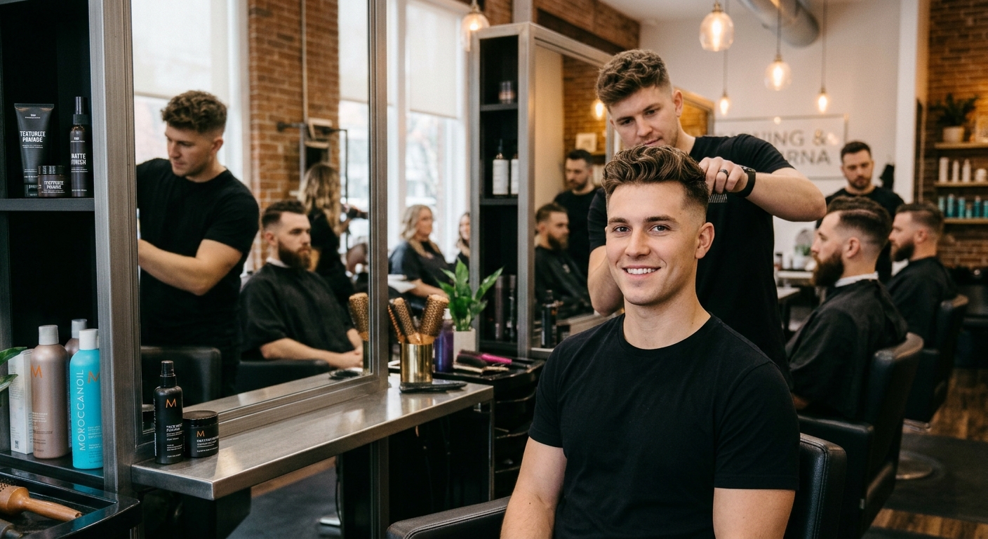 Moderner Herrenschnitt in einem Friseursalon